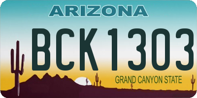 AZ license plate BCK1303