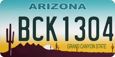 AZ license plate BCK1304