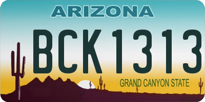 AZ license plate BCK1313