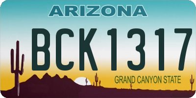 AZ license plate BCK1317