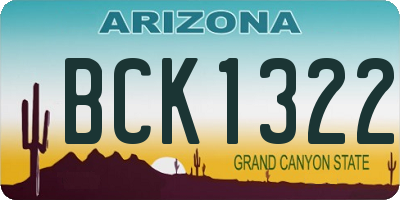 AZ license plate BCK1322