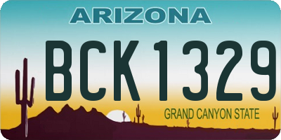 AZ license plate BCK1329