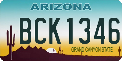 AZ license plate BCK1346