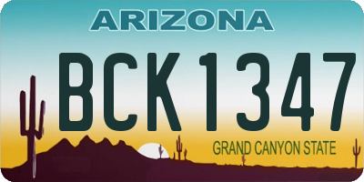 AZ license plate BCK1347