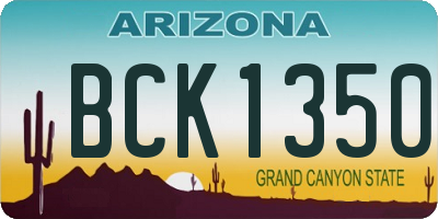 AZ license plate BCK1350