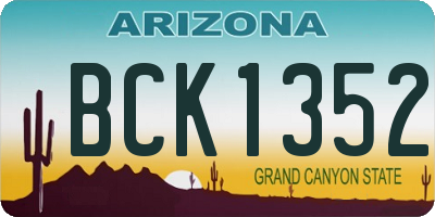 AZ license plate BCK1352