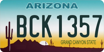 AZ license plate BCK1357