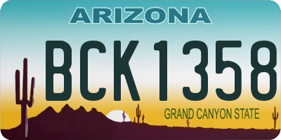 AZ license plate BCK1358