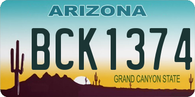 AZ license plate BCK1374