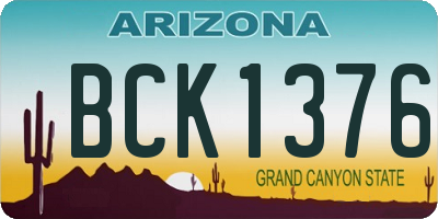 AZ license plate BCK1376