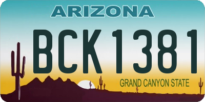 AZ license plate BCK1381