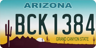 AZ license plate BCK1384