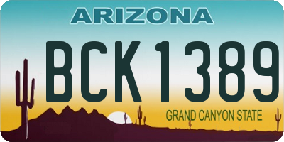 AZ license plate BCK1389