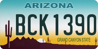 AZ license plate BCK1390