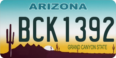 AZ license plate BCK1392