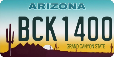 AZ license plate BCK1400