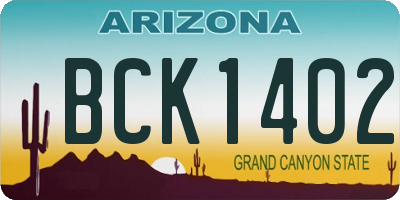 AZ license plate BCK1402