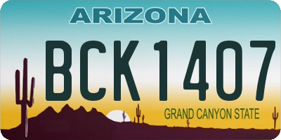 AZ license plate BCK1407