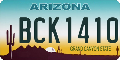 AZ license plate BCK1410