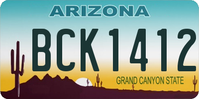 AZ license plate BCK1412