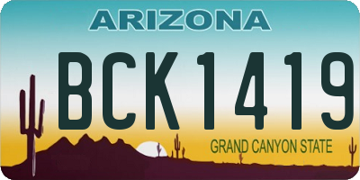 AZ license plate BCK1419