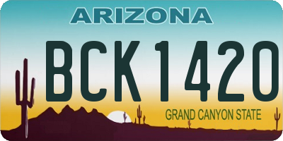 AZ license plate BCK1420