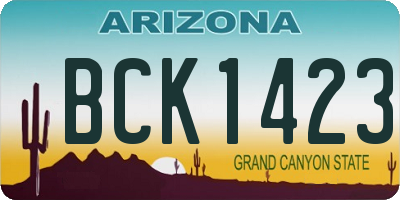 AZ license plate BCK1423