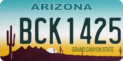 AZ license plate BCK1425