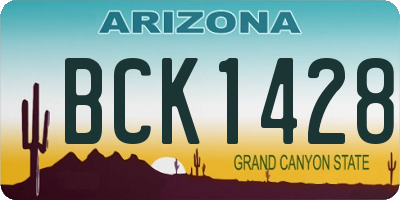 AZ license plate BCK1428