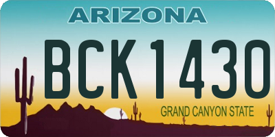 AZ license plate BCK1430