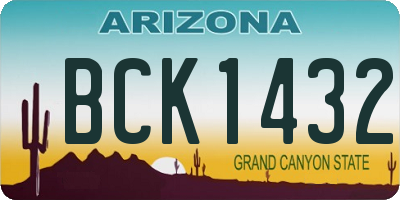 AZ license plate BCK1432