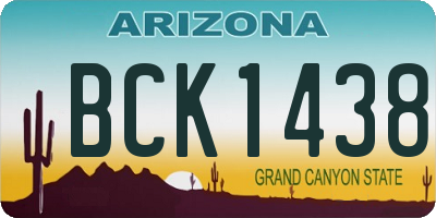 AZ license plate BCK1438