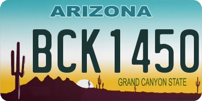 AZ license plate BCK1450