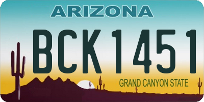 AZ license plate BCK1451