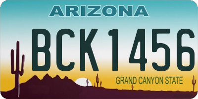 AZ license plate BCK1456