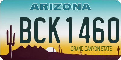 AZ license plate BCK1460