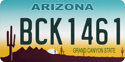 AZ license plate BCK1461