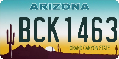 AZ license plate BCK1463