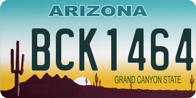 AZ license plate BCK1464