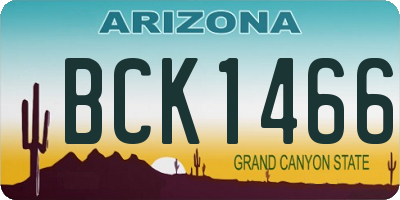 AZ license plate BCK1466