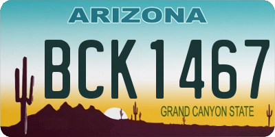 AZ license plate BCK1467