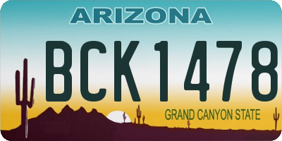 AZ license plate BCK1478