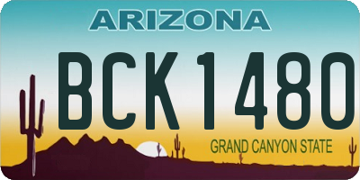 AZ license plate BCK1480