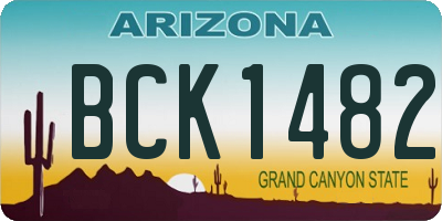 AZ license plate BCK1482