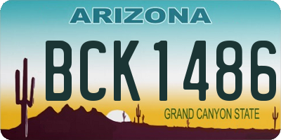 AZ license plate BCK1486