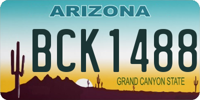 AZ license plate BCK1488