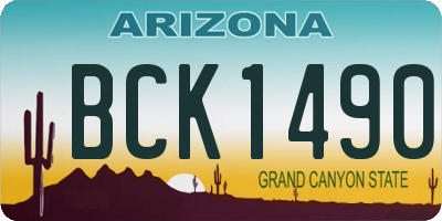 AZ license plate BCK1490