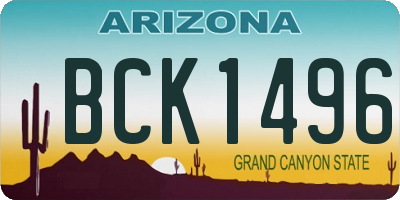 AZ license plate BCK1496