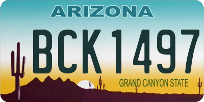 AZ license plate BCK1497