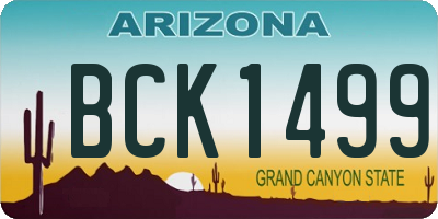 AZ license plate BCK1499